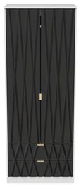 Diamond Black and White 2 Door 2 Drawer Tall Wardrobe