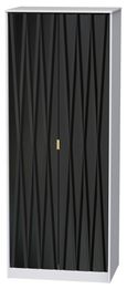 Diamond Black and White 2 Door Plain Tall Wardrobe