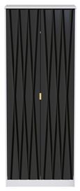 Diamond Black and White 2 Door Plain Tall Wardrobe