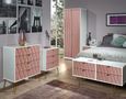 Diamond Pink and White 2 Door Plain Tall Wardrobe