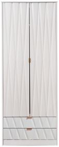 Diamond White 2 Door 2 Drawer Tall Wardrobe