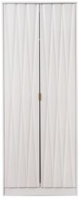 Diamond White 2 Door Plain Tall Wardrobe
