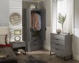 Diego Grey 2 Door 2 Drawer Tall Wardrobe