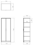 Diego Grey 2 Door Plain Tall Wardrobe
