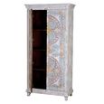 Edgard Wardrobe - 2 Door - White Carved - Mango Wood