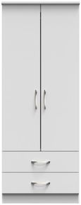 Eve Grey 2 Door 2 Drawer Double Tall Wardrobe