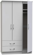 Eve Grey 3 Door Tall Triple Wardrobe - LHF 2 Drawers