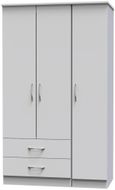 Eve Grey 3 Door Triple Wardrobe - LHF 2 Drawers