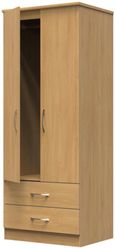 Eve Oak Effect 2 Door 2 Drawer Double Tall Wardrobe