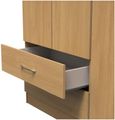 Eve Oak Effect 3 Door Tall Triple Wardrobe - LHF 2 Drawers
