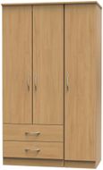 Eve Oak Effect 3 Door Triple Wardrobe - LHF 2 Drawers