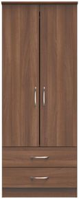 Eve Walnut 2 Door 2 Drawer Double Wardrobe