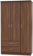 Eve Walnut Effect 3 Door Tall Triple Wardrobe - LHF 2 Drawers