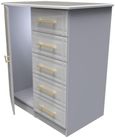 Faye Grey 1 Door Midi Wardrobe