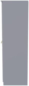 Faye Grey 3 Door Triple Wardrobe - LHF 2 Drawers