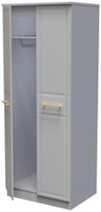 Faye Grey Ash 2 Door Plain Tall Wardrobe