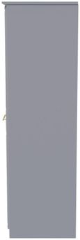 Faye Grey Ash 3 Door Triple Wardrobe - LHF 2 Drawers