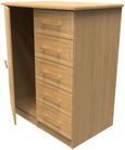 Faye Oak Effect 1 Door Midi Wardrobe