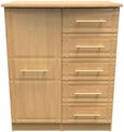 Faye Oak Effect 1 Door Midi Wardrobe