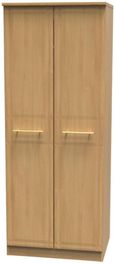 Faye Oak Effect 2 Door Plain Tall Wardrobe