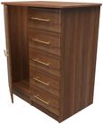Faye Walnut Effect 1 Door Midi Wardrobe