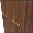 Faye Walnut Effect 2 Door Plain Tall Wardrobe