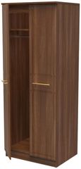 Faye Walnut Effect 2 Door Plain Tall Wardrobe
