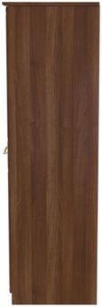 Faye Walnut Effect 3 Door Triple Wardrobe - LHF 2 Drawers