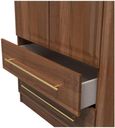 Faye Walnut Effect 3 Door Triple Wardrobe - LHF 2 Drawers