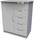 Flora Grey 1 Door Midi Wardrobe