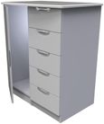 Flora Grey 1 Door Midi Wardrobe
