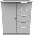 Flora Grey 1 Door Midi Wardrobe