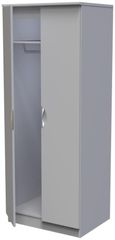 Flora Grey 2 Door Plain Tall Wardrobe