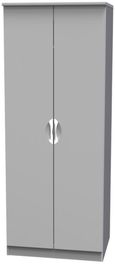 Flora Grey Ash 2 Door Plain Tall Wardrobe