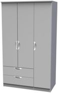 Flora Grey Ash 3 Door Triple Wardrobe - LHF 2 Drawers