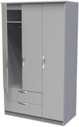 Flora Grey Ash 3 Door Triple Wardrobe - LHF 2 Drawers