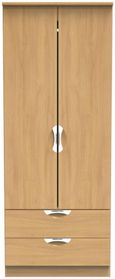 Flora Oak Effect 2 Door 2 Drawer Double Wardrobe