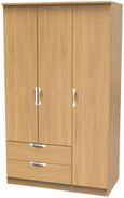 Flora Oak Effect 3 Door Triple Wardrobe - LHF 2 Drawers
