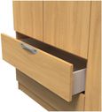 Flora Oak Effect 3 Door Triple Wardrobe - LHF 2 Drawers