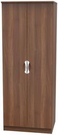 Flora Walnut Effect 2 Door Plain Tall Wardrobe
