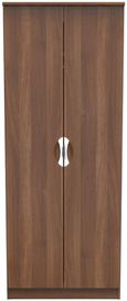 Flora Walnut Effect 2 Door Plain Tall Wardrobe