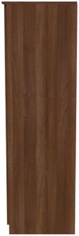 Flora Walnut Effect 3 Door Triple Wardrobe - LHF 2 Drawers