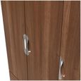 Flora Walnut Effect 3 Door Triple Wardrobe - LHF 2 Drawers