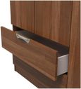 Flora Walnut Effect 3 Door Triple Wardrobe - LHF 2 Drawers