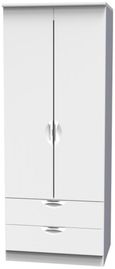 Flora White 2 Door 2 Drawer Double Wardrobe