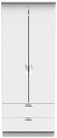 Flora White 2 Door 2 Drawer Double Wardrobe