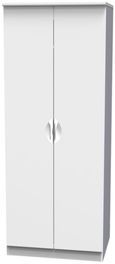 Flora White 2 Door Plain Tall Wardrobe
