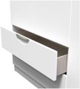 Flora White 3 Door Triple Wardrobe - LHF 2 Drawers