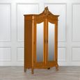 French Style Armoire Wardrobe - Gold Carved - 2 Door Mirror