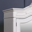 French Style Armoire Wardrobe - Off White Carved - 2 Door Mirror